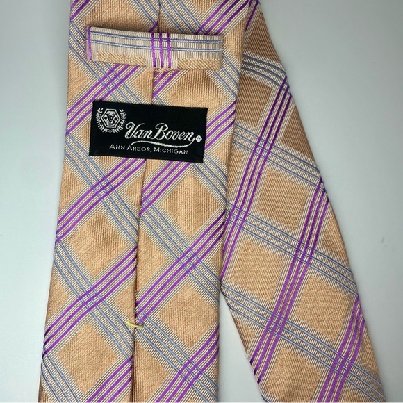 J. Z. Richards Gallery Collection Silk Plaid Classic Tie by Van Boven - Picture 6 of 6